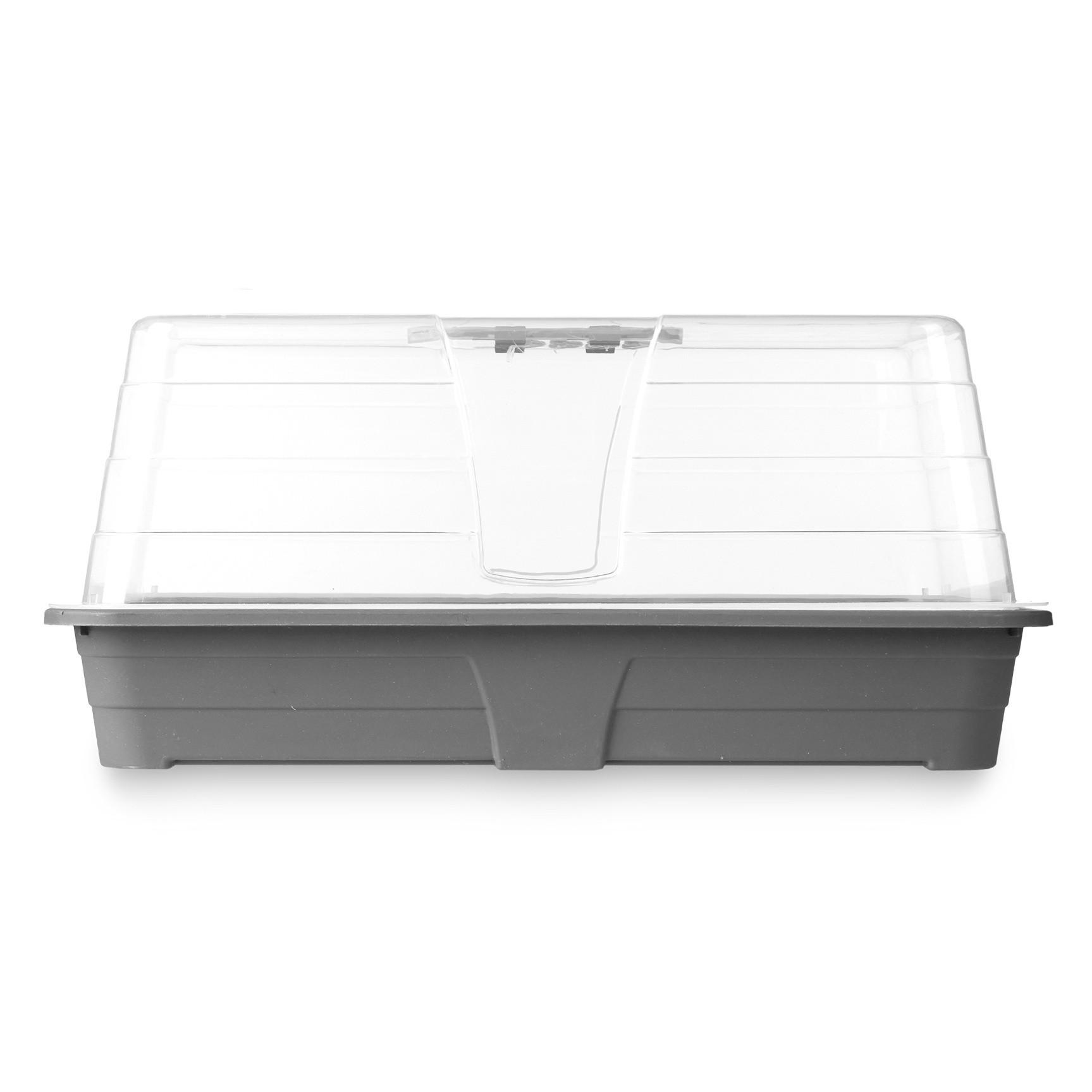 MINIGEWÄCHSHAUS Kunststoff 24/38,4/18 cm - Grau, Kunststoff (38.4/18/24cm)