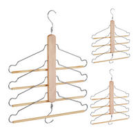 VIACERO vešákov - svetlohnedá, kov/drevo (2.5cm) - Relaxdays