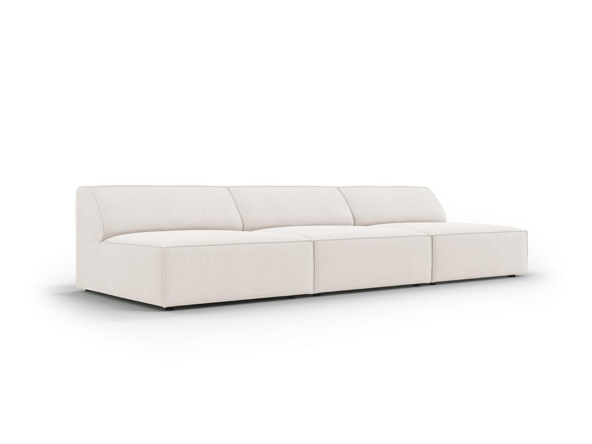 SOFA Jodie aus strukturiertem Stoff leichtes beige 3 Sitzplätze - Beige, Textil (102/70/240cm) - Micadoni