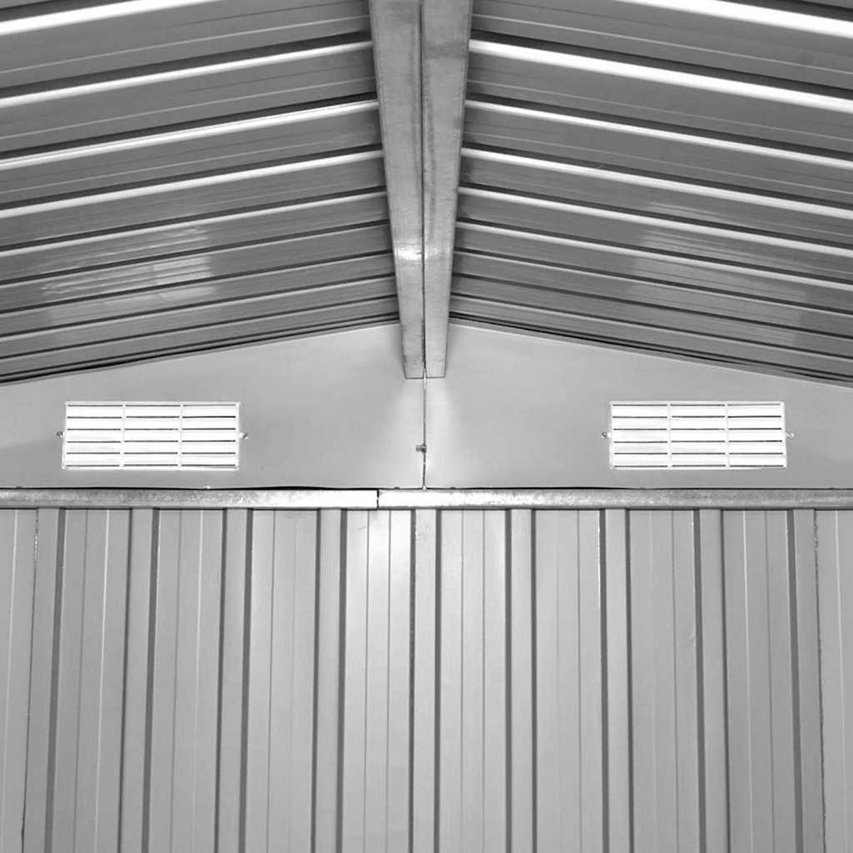 GARTENSCHUPPEN Grau Metall 257/205/178 Cm - Grau, Metall (205/178/257cm) - vidaXL