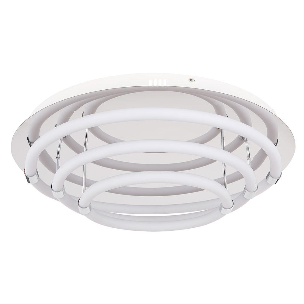 LED DECKENLEUCHTE Metall Weiß Ring-Design - Weiß, Metall (55/55/15cm) - Globo Lighting