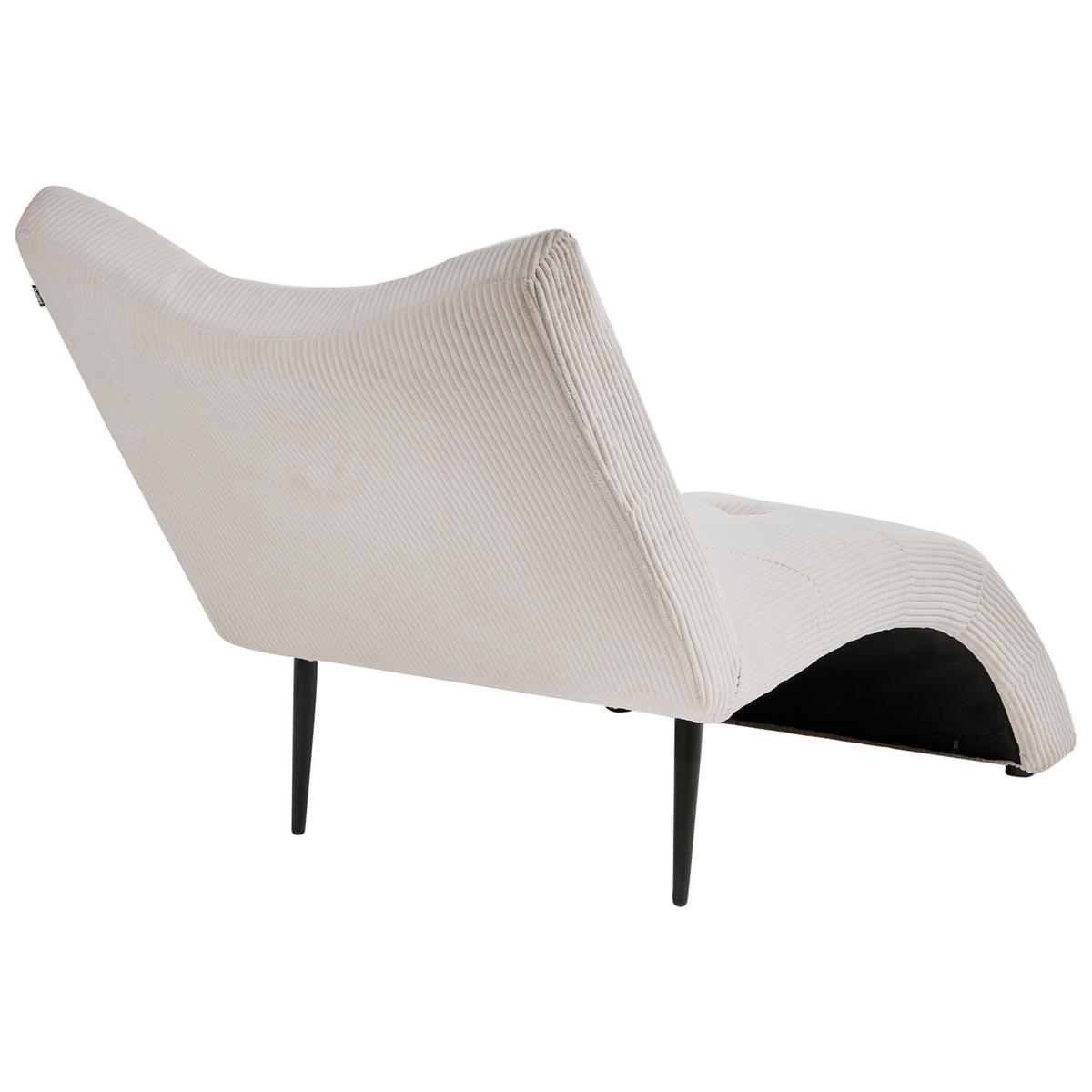 ČALOUNĚNÉ LEHÁTKO CHAISE LONGUE Manšestr Taupe Quilly - černá/béžová, textil (83/97/153cm) - Beliani