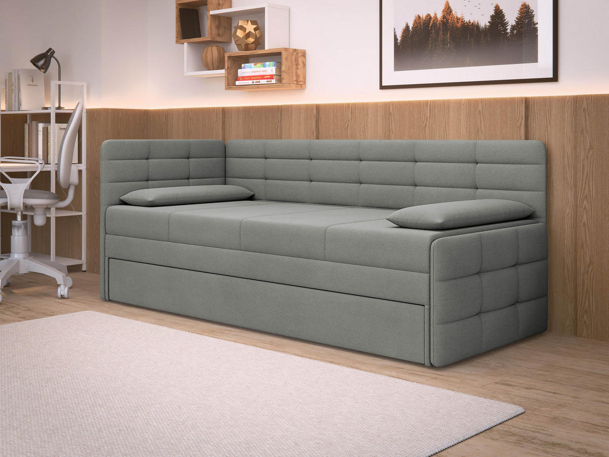 JUGENDBETT Sand - Schwarz/Grau, Holz/Kunststoff (162/189cm) - MIRJAN24