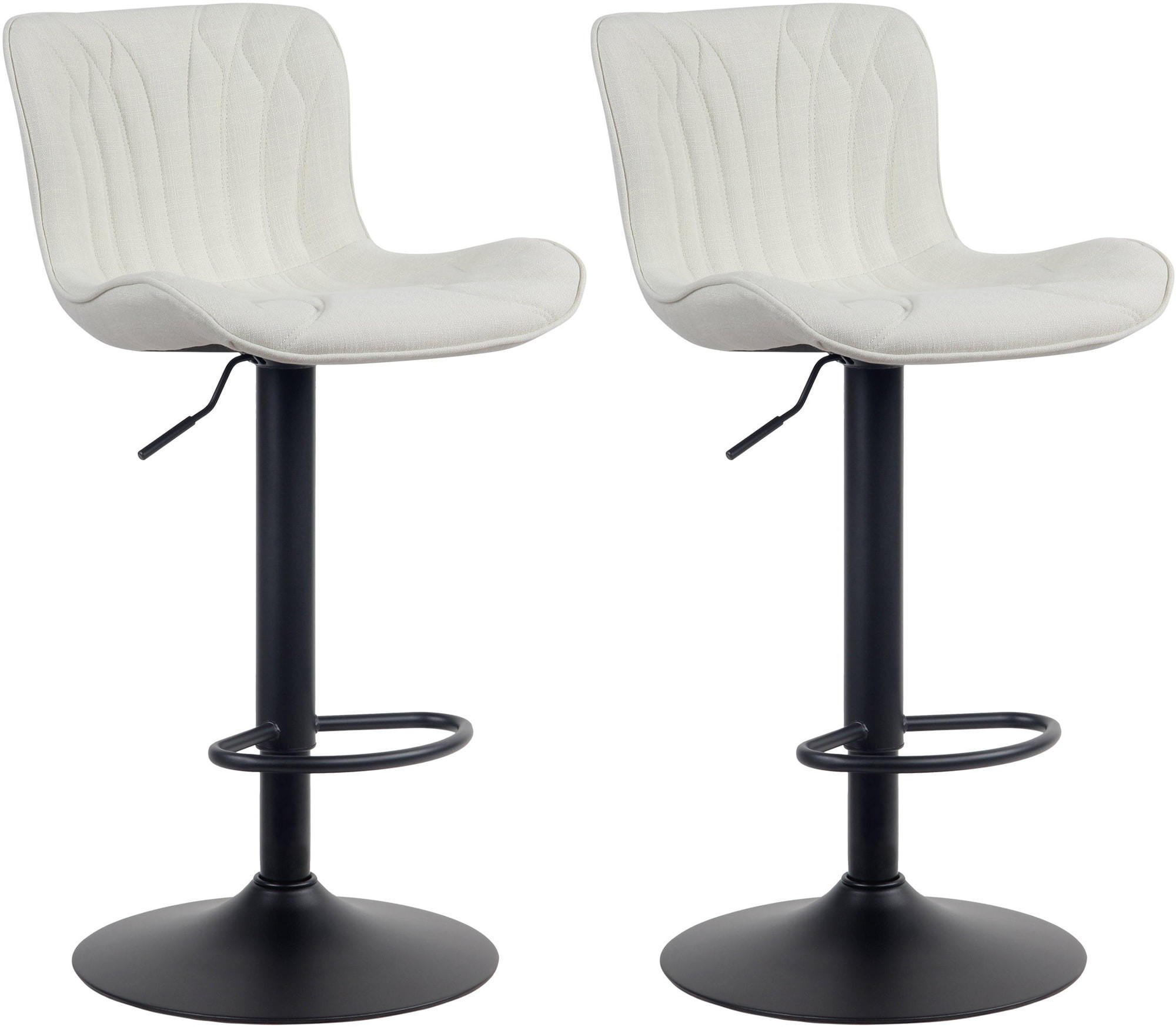 BARHOCKER 2er Set Stoff creme - Creme/Schwarz, Textil/Metall (48/83/54cm) - CLP