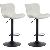 BARHOCKER 2er Set Stoff creme - Creme/Schwarz, Textil/Metall (48/83/54cm) - CLP