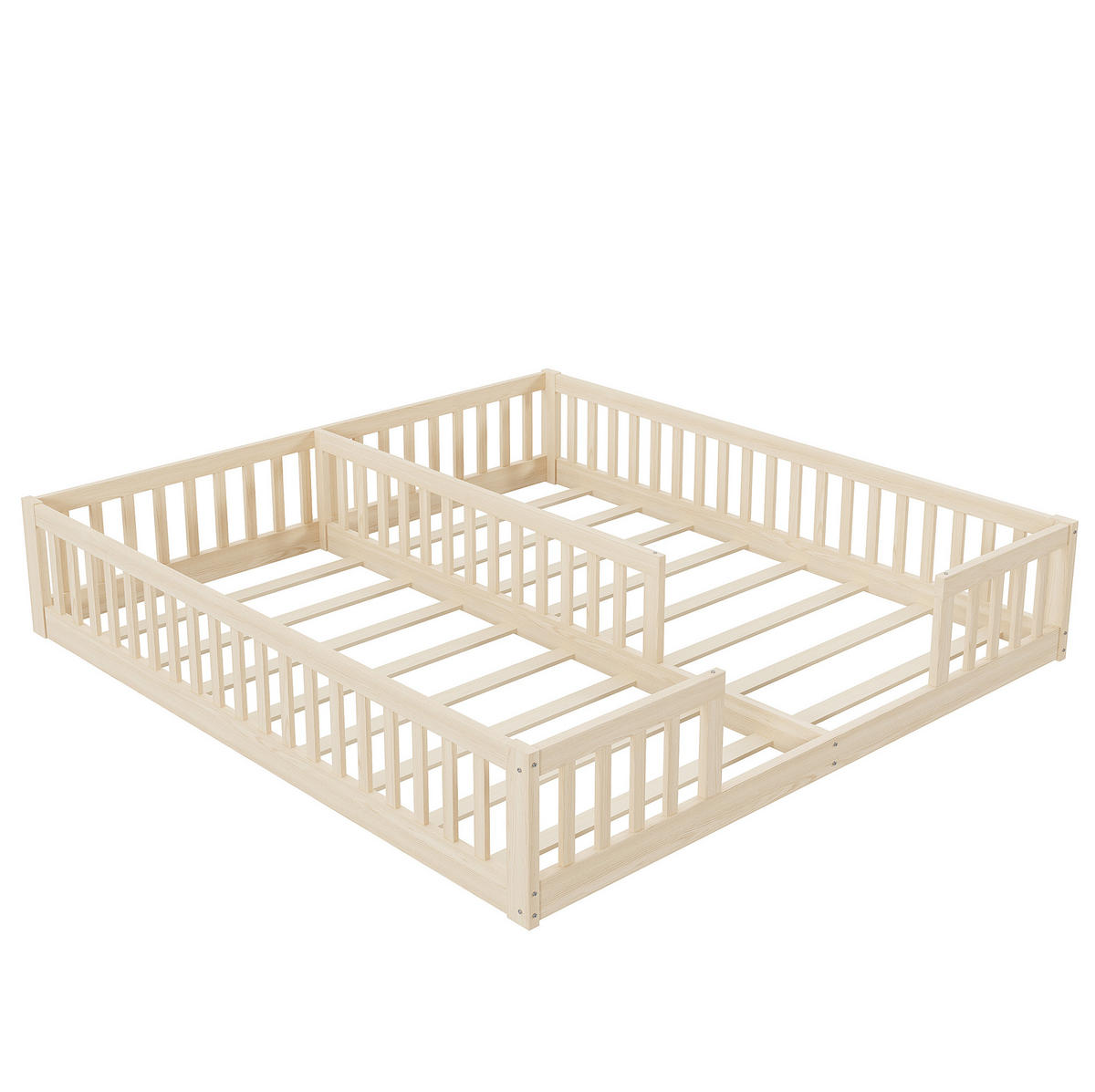 KINDERBETT 2er-Set mit Sicherheitsgittern 90x200 cm Kiefer Natur - Braun, Holzwerkstoff (90/200cm) - Beauniv