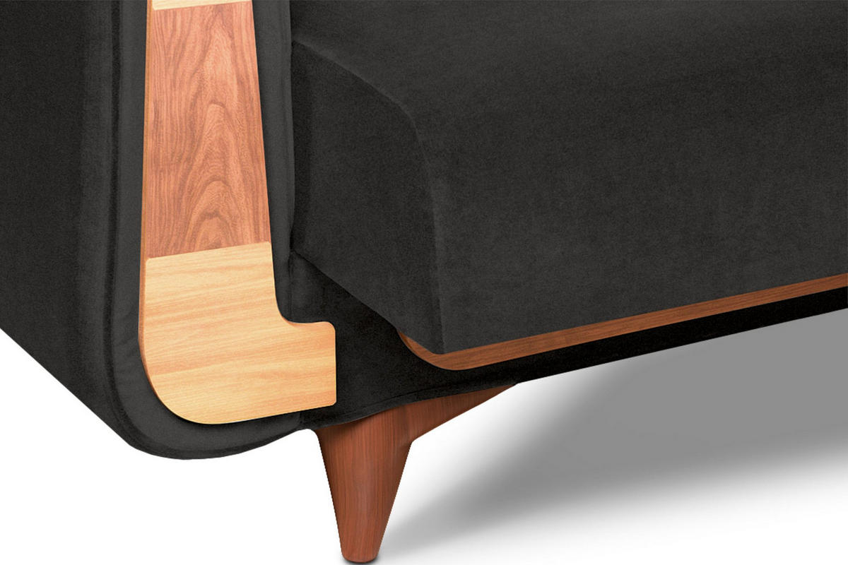 3-SITZER SCHLAFSOFA GUSTAVO mit Armlehnen, anthrazit - Anthrazit/Braun, Textil (230/98/98cm) - KONSIMO®