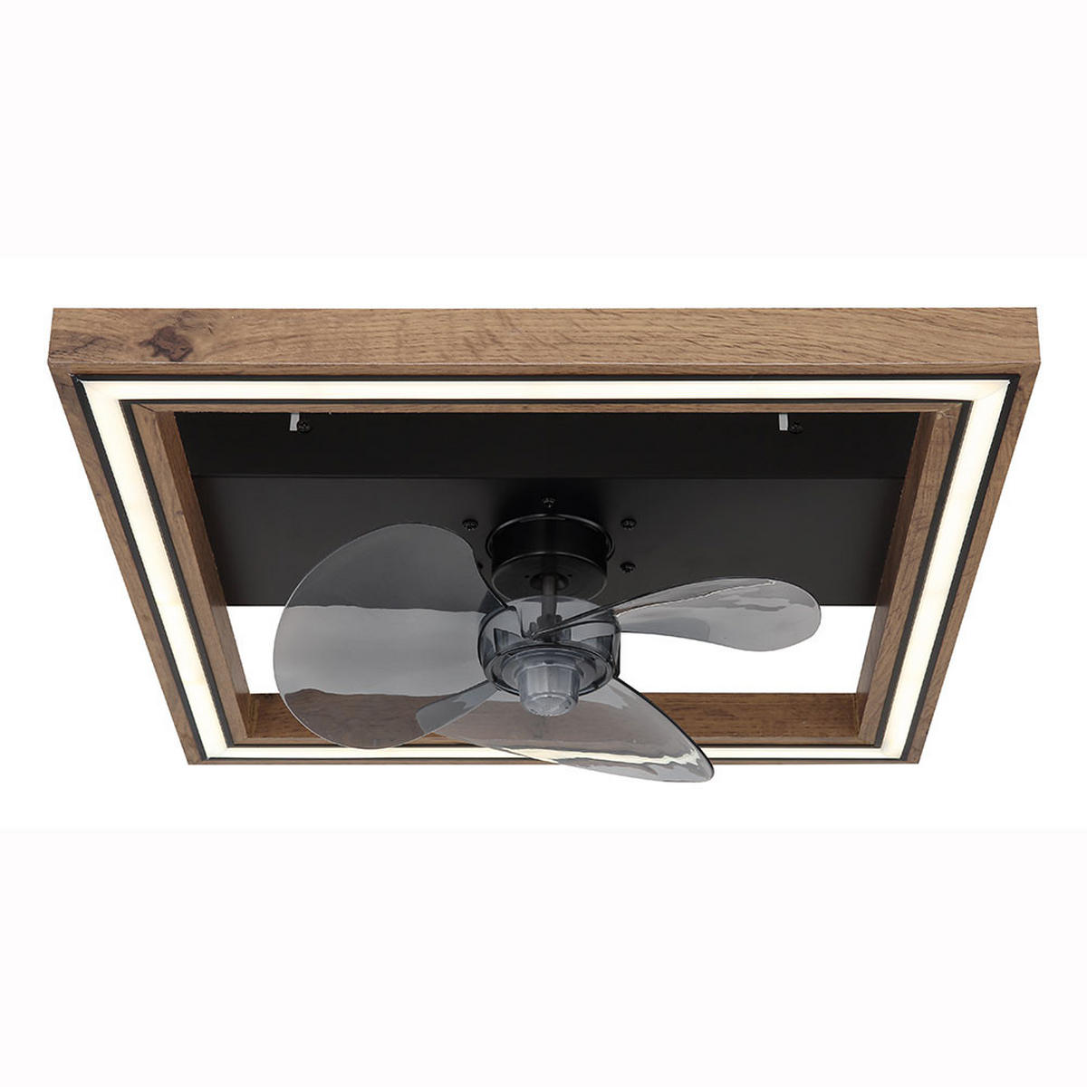 LED DECKENLEUCHTE Celinata Braun Holzoptik - Braun, Metall (44/44/13.5cm) - Globo Lighting
