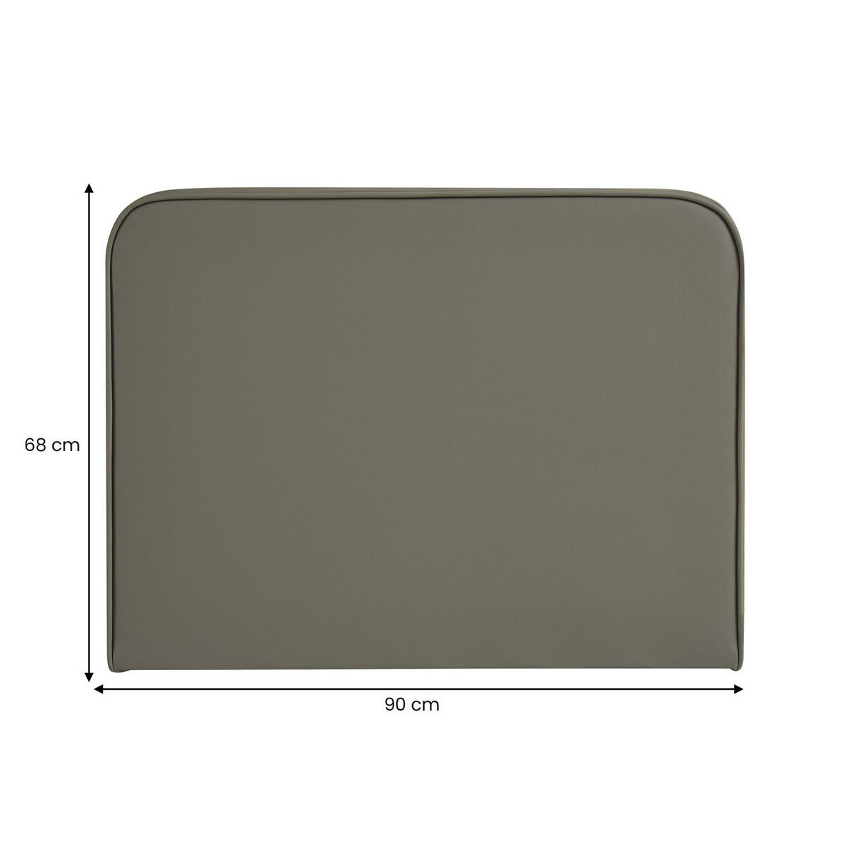 KOPFTEIL ARIELA 90X190 CM - Grau, Textil (90/68/6cm) - IDIMEX