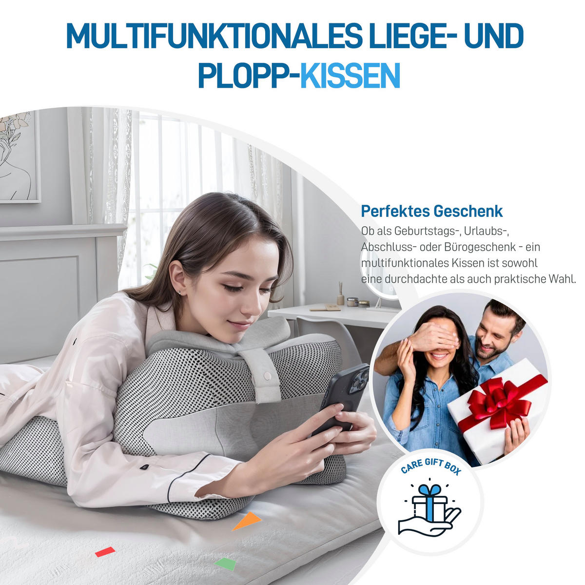 KOPFKISSEN Einschlafhilfe grau - Grau, Textil (24/60cm) - Vercart