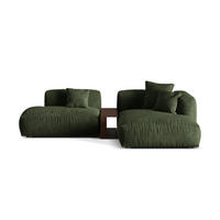 ECKSOFA modular rechts Martina aus Samt grün 2 Sitzplätze - Grün, Textil (176/285cm) - Micadoni