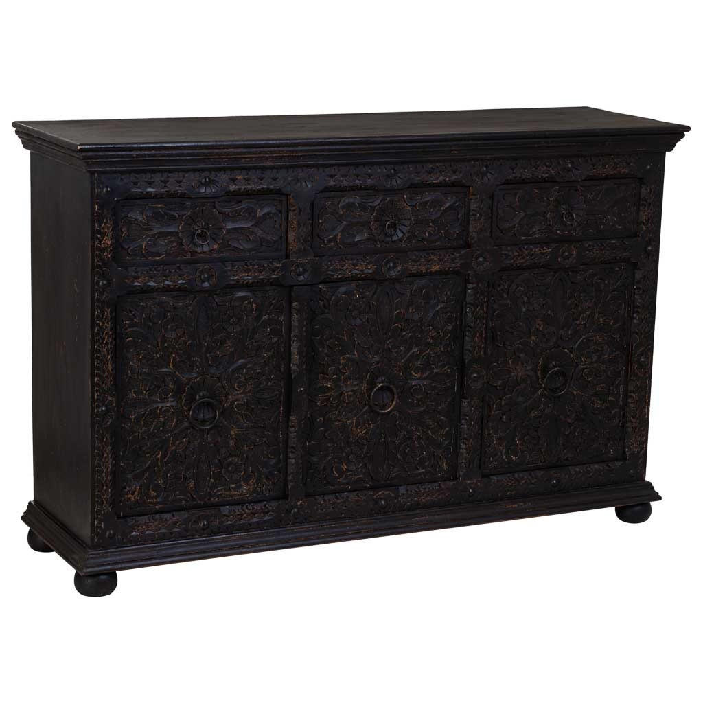 SIDEBOARD aus Holz 147x45x96 cm - Schwarz, Holz (147/96/45cm) - Wanderlust
