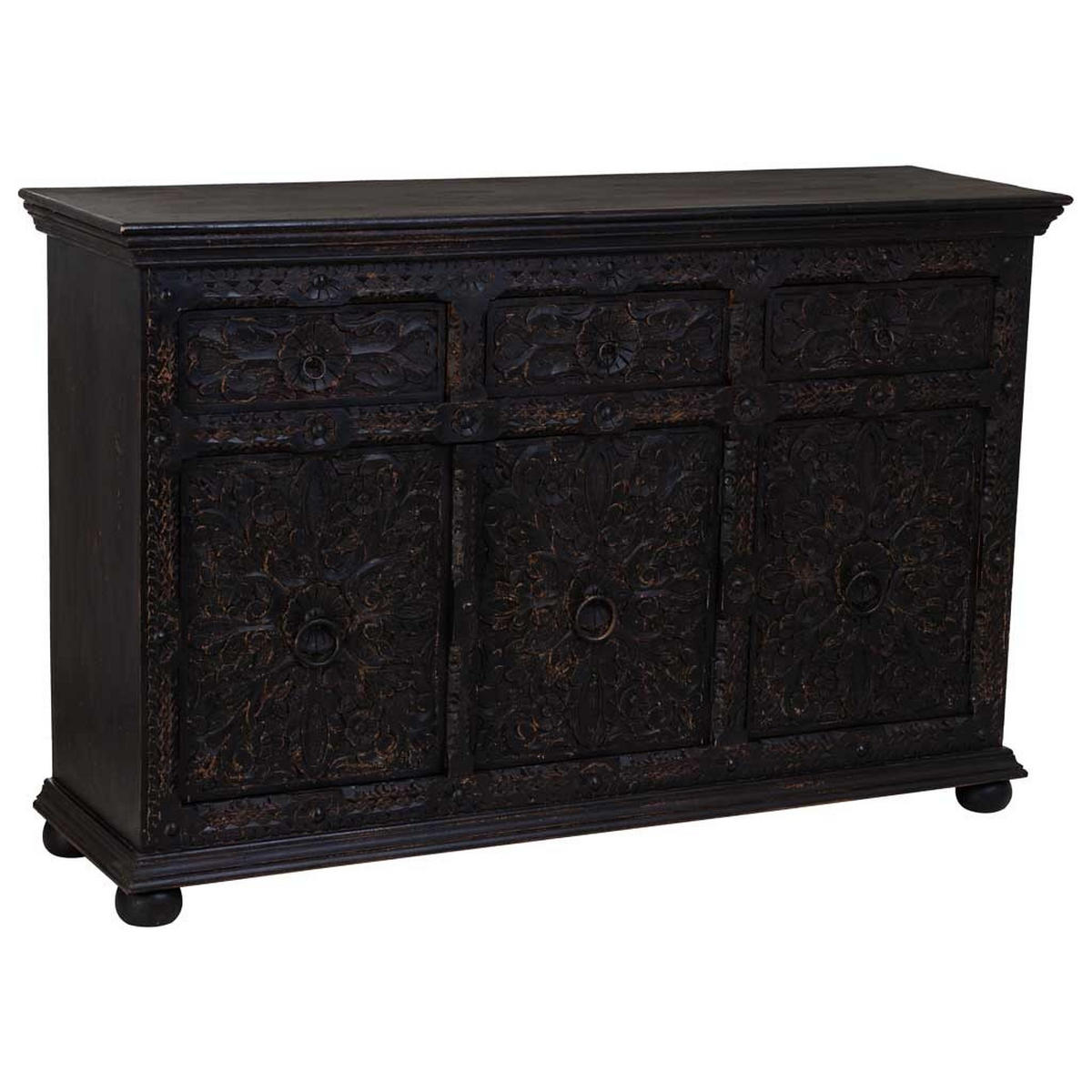 SIDEBOARD aus Holz 147x45x96 cm - Schwarz, Holz (147/96/45cm) - Wanderlust