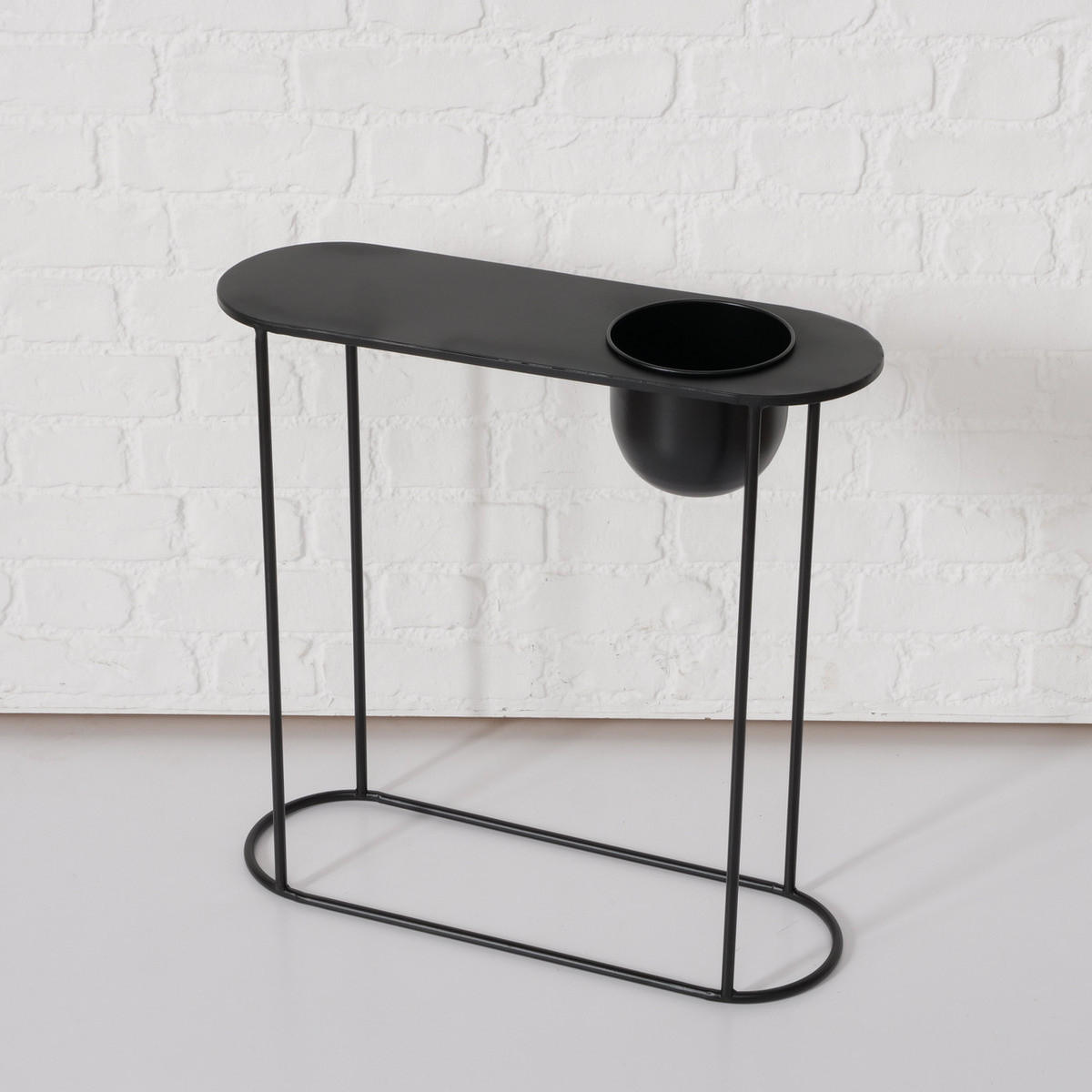 BEISTELLTISCH Metall Pluto H. 56 cm - Schwarz, Metall (55/18/56cm) - Boltze Home