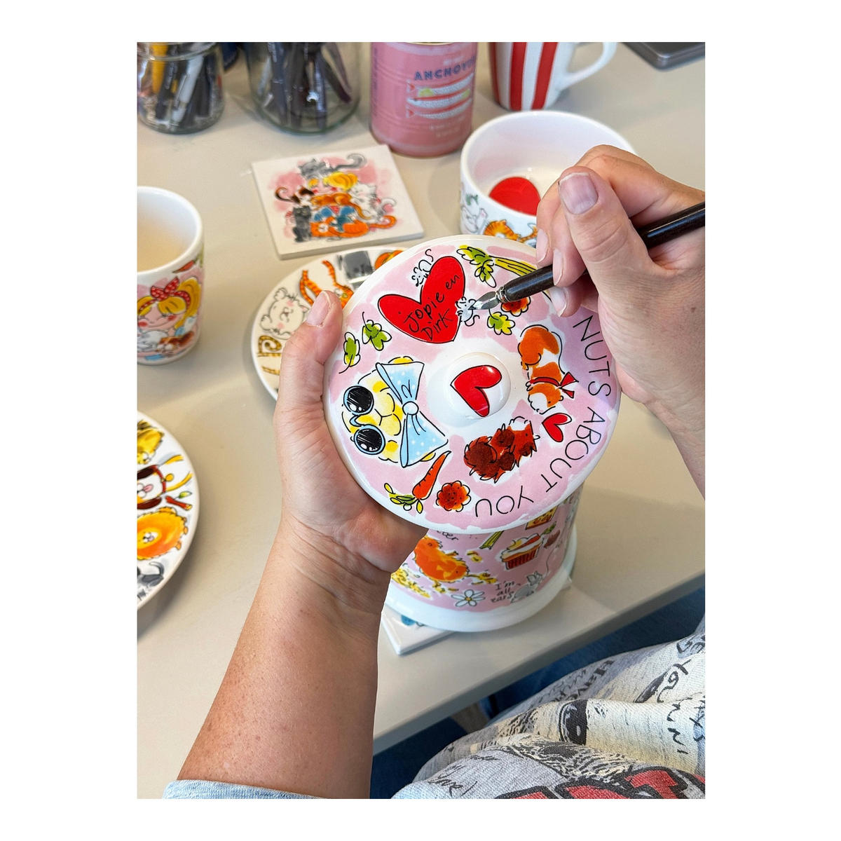 VORRATSDOSE Ich bin verrückt nach dir in Bunt - 22,5cm - Multicolor, Keramik (16/22/16cm) - Blond Amsterdam