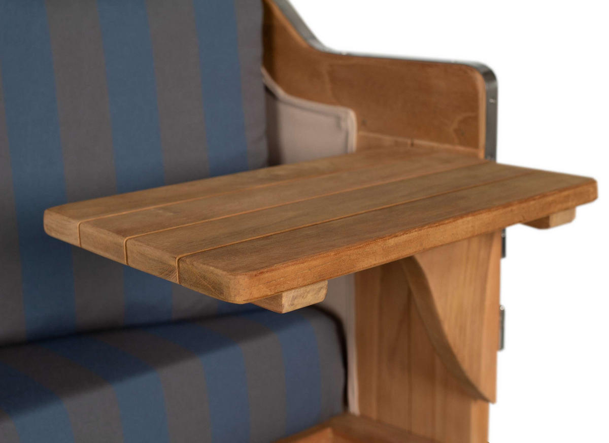 STRANDKORB XXL Düne Grande Teak Banana - Blaugrau/Braun, Metall (142/170/95cm) - Mr. Deko