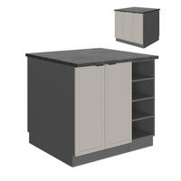 KÜCHENINSEL Fame-Line GrauBeige 90 cm ohne AP - Anthrazit/Grau, Holzwerkstoff (90/82/60cm) - Vicco