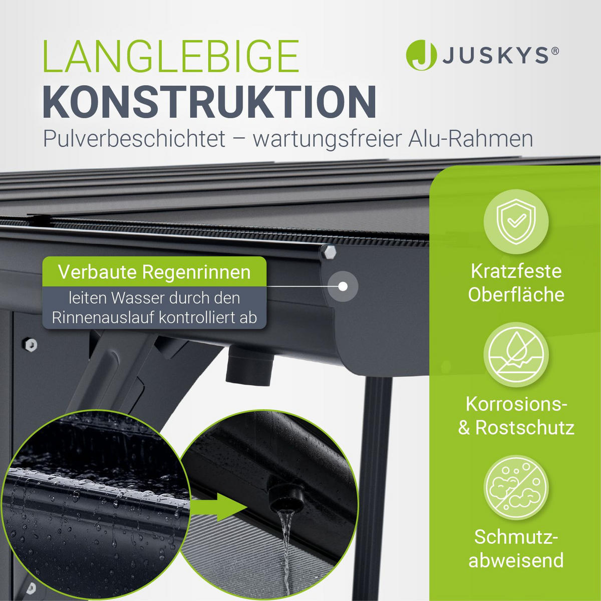 CARPORT mit Flachdach 5x3 m dunkelgrau - Dunkelgrau, Metall (305/230/503cm) - Juskys