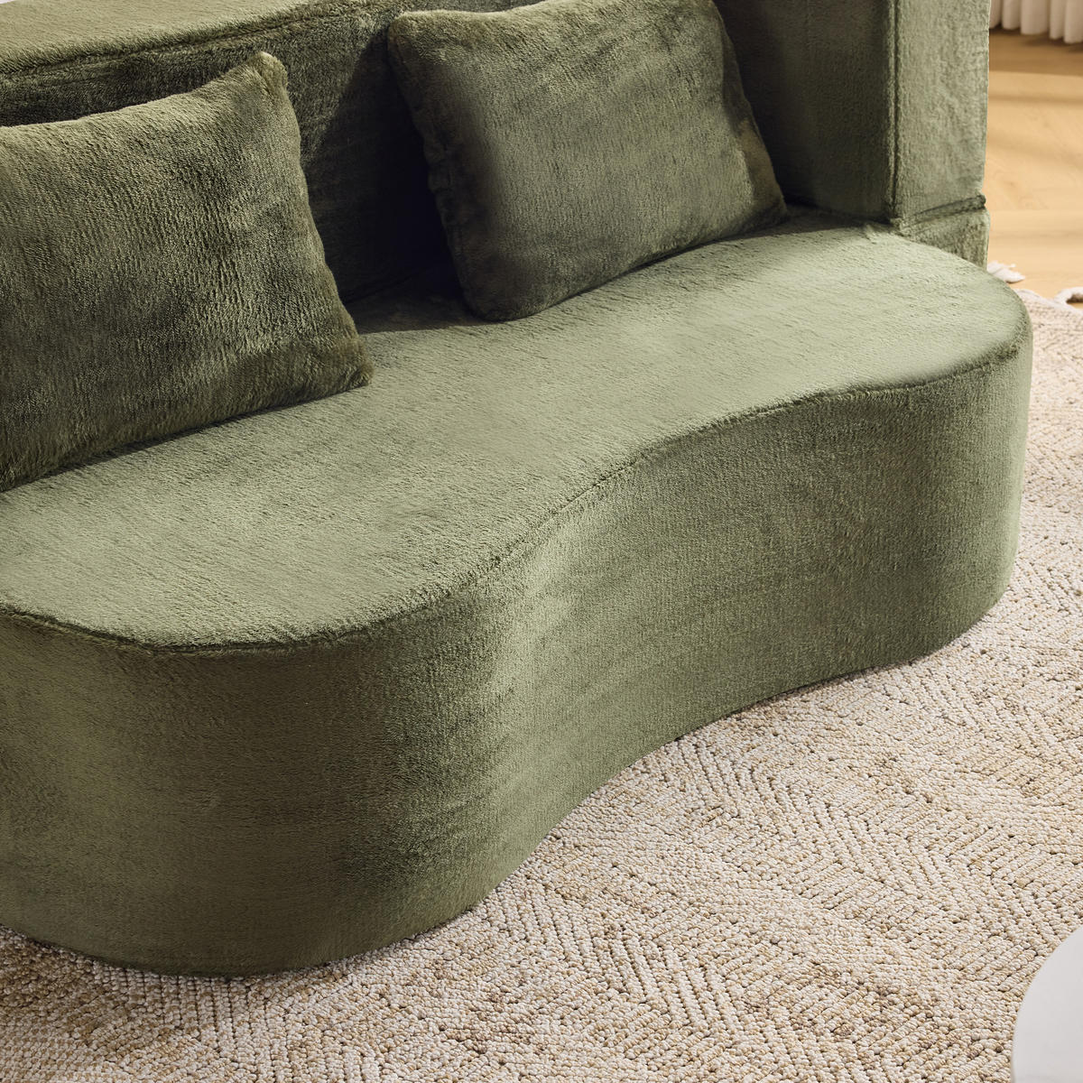 2-SITZER SCHLAFSOFA Mikrofaser Grün mit Klappfunktion und 2 Kissen - Grün, Textil (180/70/110cm) - WISHDOR