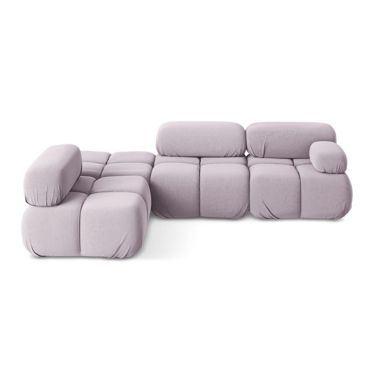 ECKSOFA Links Samt Stoff Violett - Lila/Flieder, Kunststoff/Textil (190/285cm) - LaMiaSofa