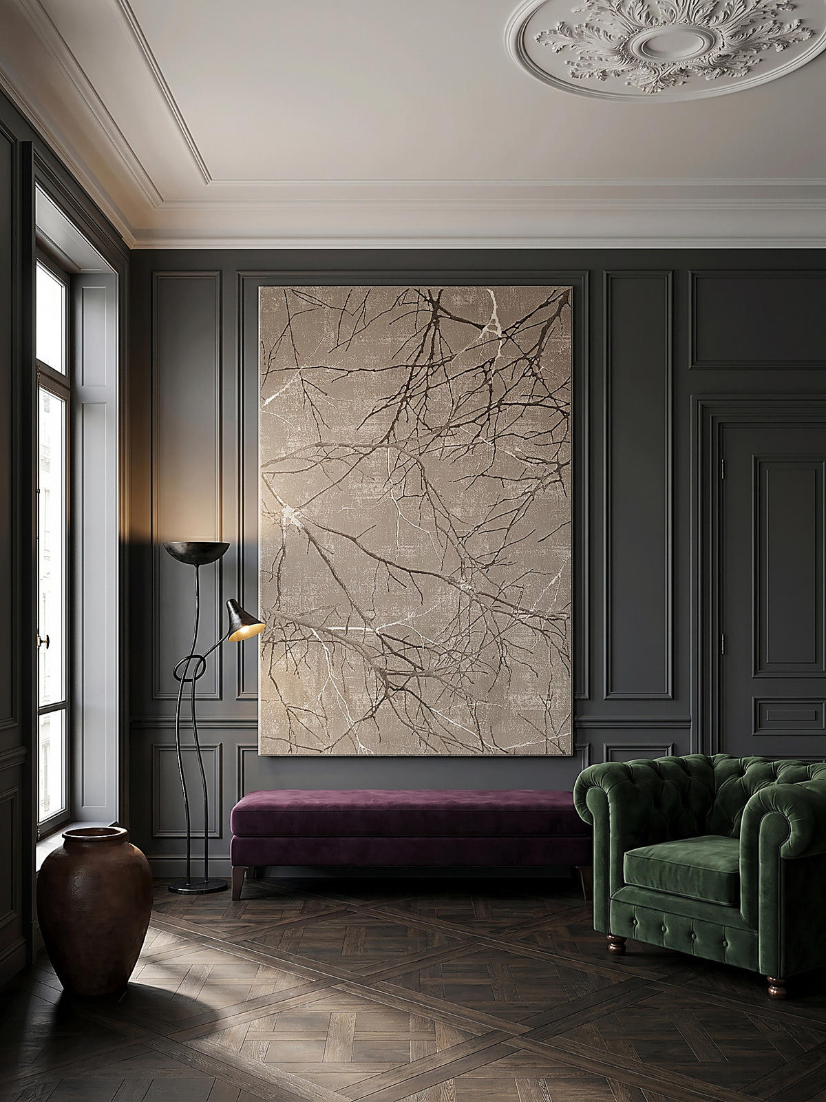 KURZFLORTEPPICH Abstrakt KAVALA Polyester Beige 160 x 230 cm - Beige, Textil (160/230cm) - KADIMA DESIGN