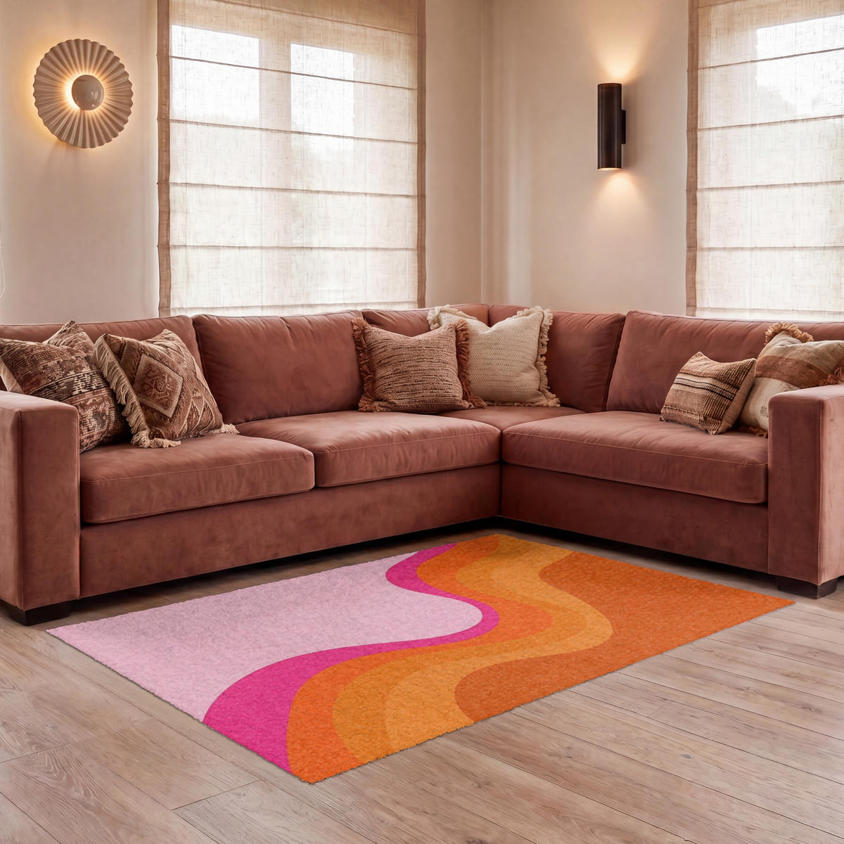 KOBERCE - Retro - Vlny - Farebné - 150x90 cm - viacfarebná, textil/plast (150/0.4cm) - OnlyWow