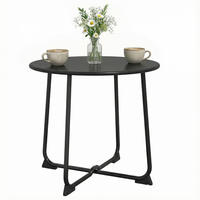 BALKONSET 3-teilig DE-14190 klappbar, Lattenrost, doppelter Rostschutz Creme - Schwarz, Metall - ComfortXL