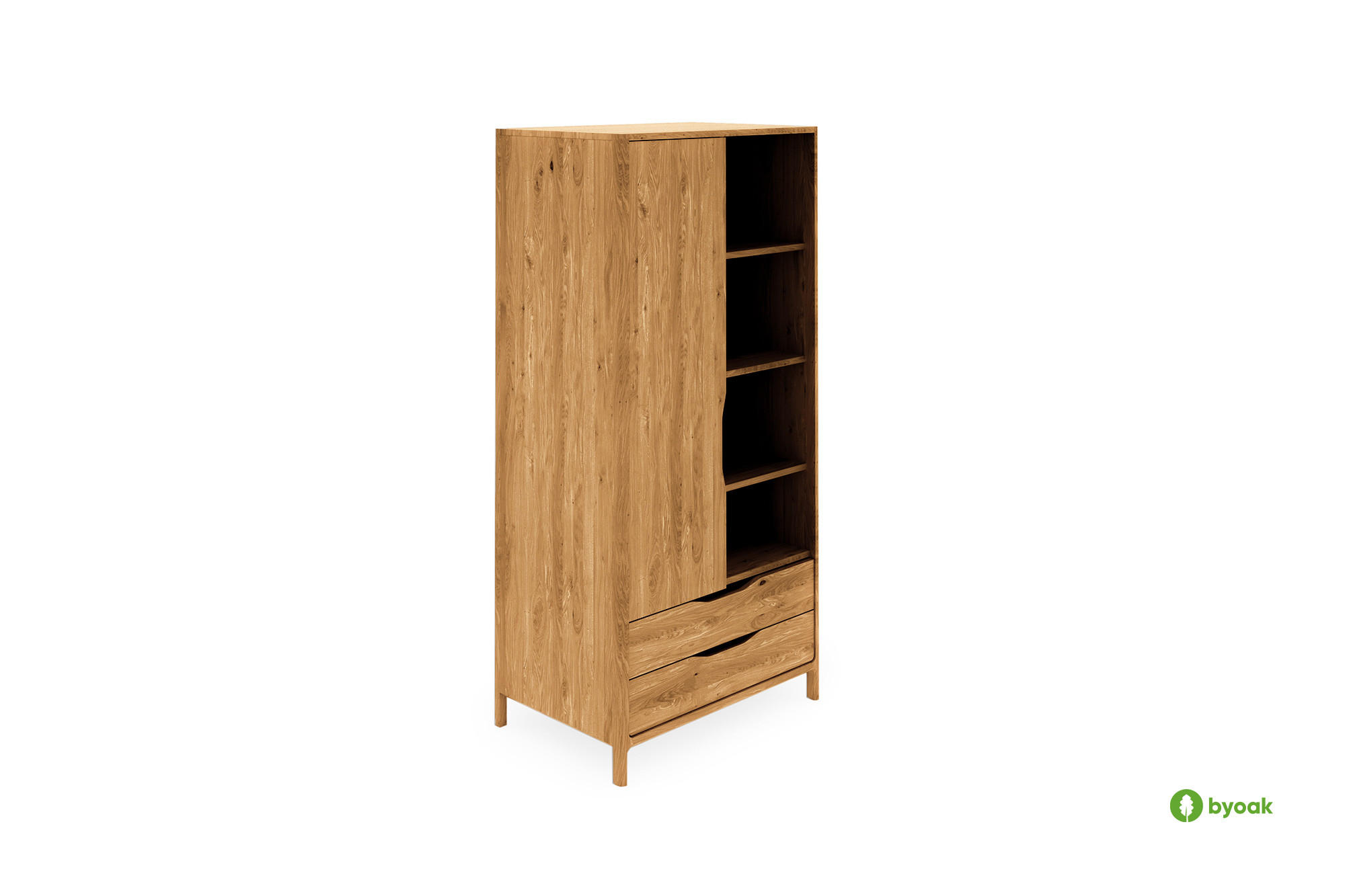 KLEIDERSCHRANK PAUL Wildeiche - Wildeiche, Holz (95/188/60cm) - byoak