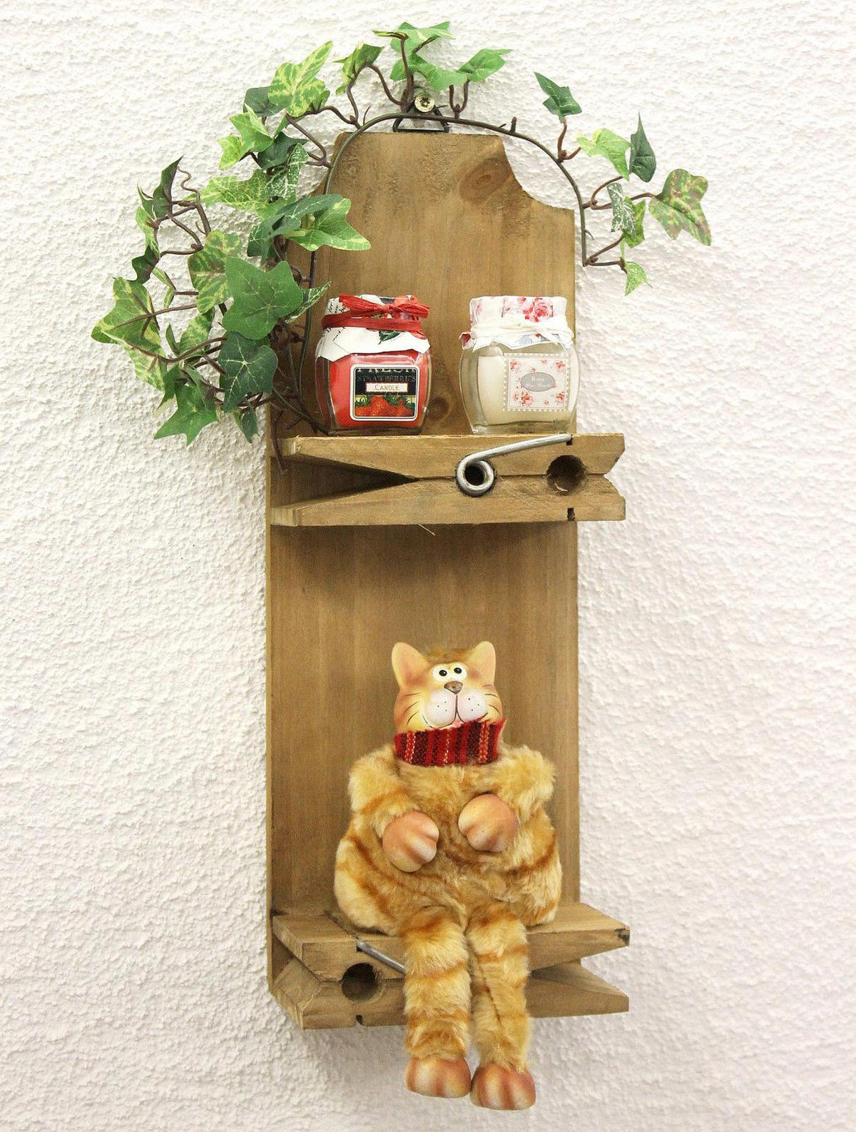 WANDREGAL Wäscheklammer Holz Braun 14,5/9/39,5 cm - Braun, Holz (14.5/39.5/9cm) - DanDiBo