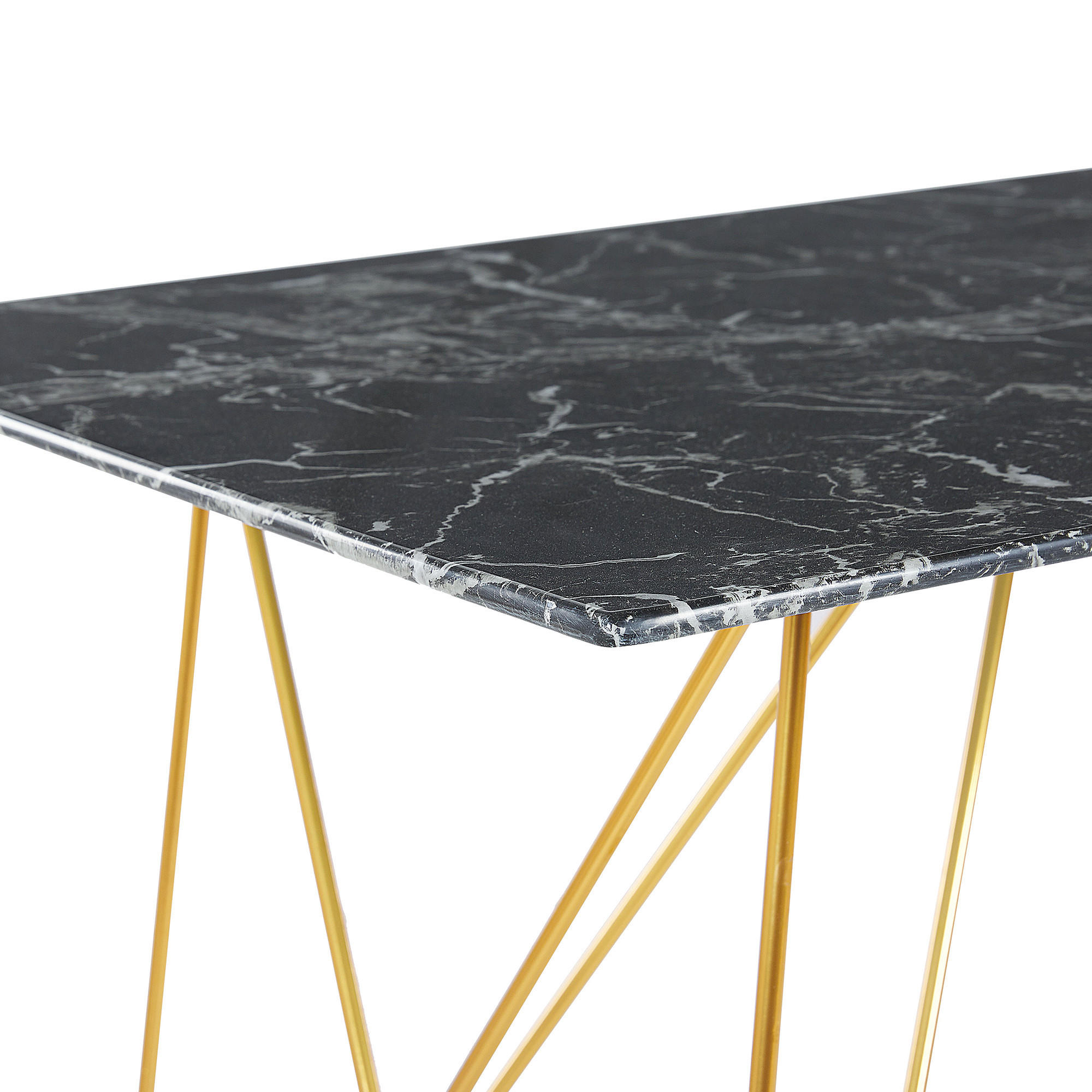 Beliani Esstisch Schwarz 80x75x140 cm