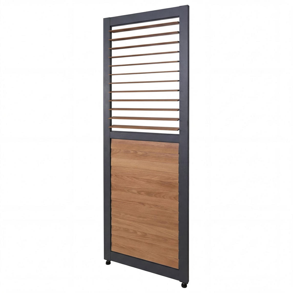LAMELLENWAND für Pergola 220x68cm Anthrazit/Holzoptik - Anthrazit, Metall (68/220/3cm) - BERLINLODGE