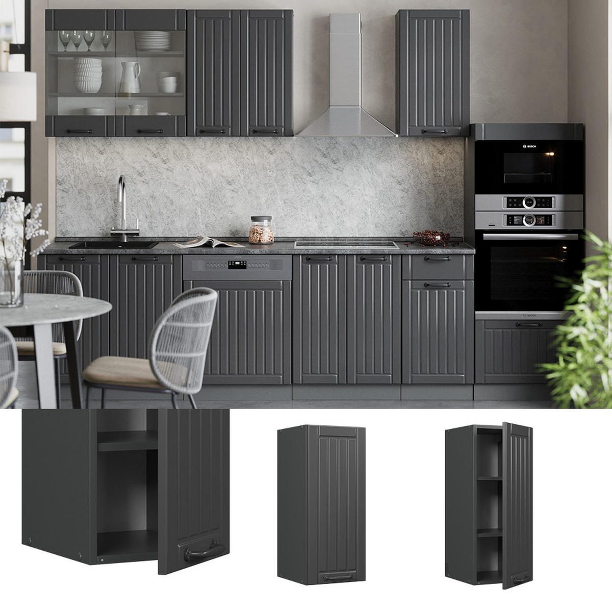 Dunkelgrau/Anthrazit, Holzwerkstoff (30/72/34.1cm) - Vicco