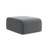 POUF Samt Stoff Grau - Edelstahlfarben/Schwarz, Holzwerkstoff/Kunststoff (72/42/94cm) - Makamii