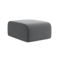 POUF Samt Stoff Grau - Edelstahlfarben/Schwarz, Holzwerkstoff/Kunststoff (72/42/94cm) - Makamii