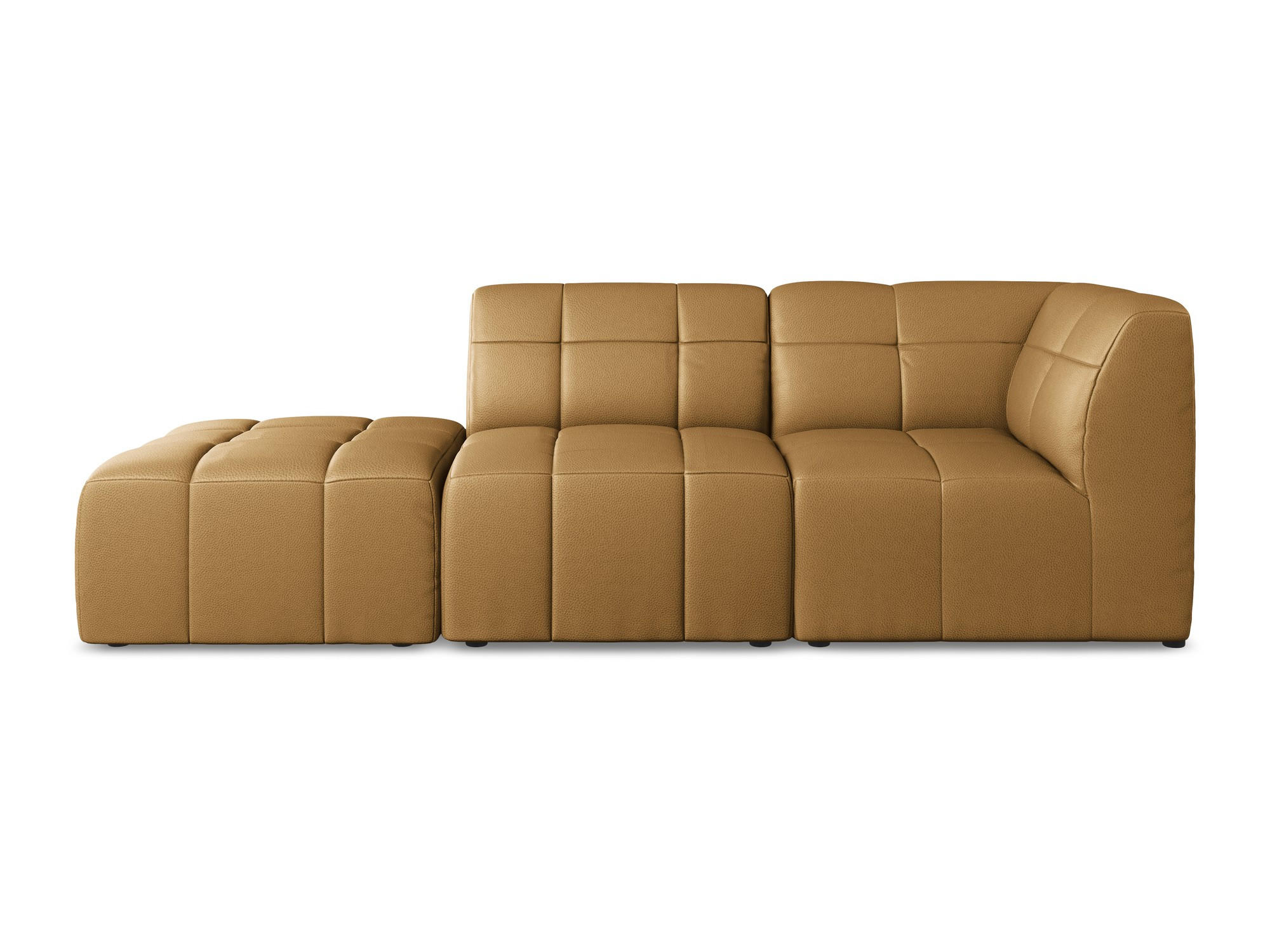ECKSOFA Links Kunstleder Braun - Cognac/Schwarz, Holzwerkstoff/Kunststoff (240/90cm) - Makamii