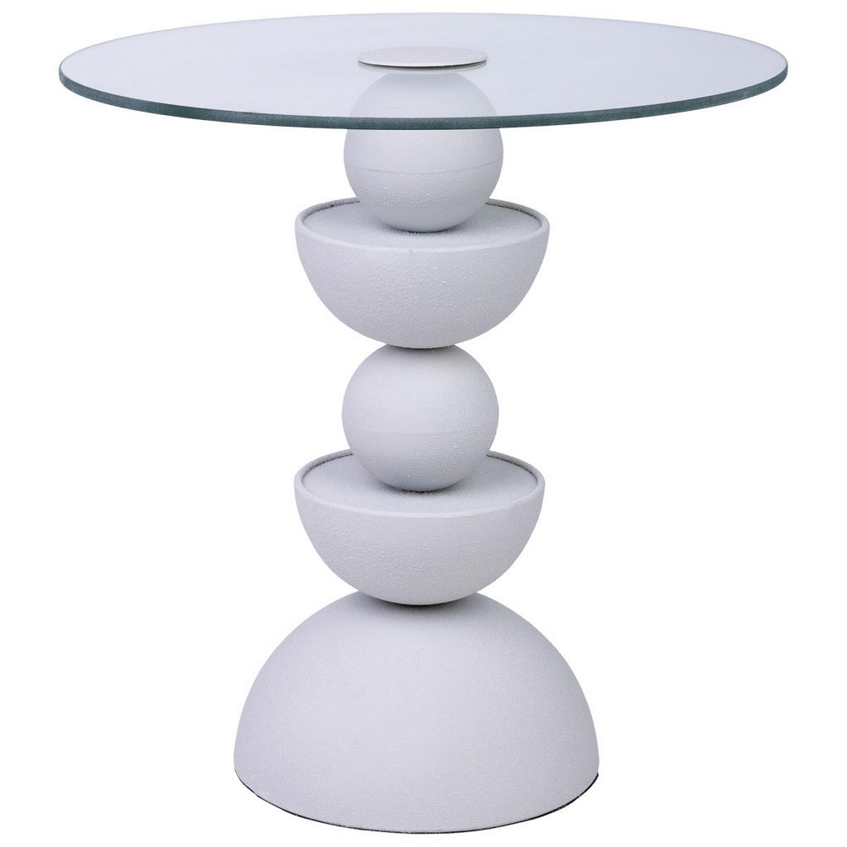 TISCH aus Metall und Glas, 45x49cm - Weiß, Metall (45/45/49cm) - Wanderlust