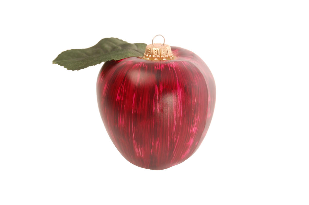 CHRISTBAUMSCHMUCK Apfel Rot 10cm (Glas / 1 Stk.) - Rot, Glas (10/10/10cm) - Krebs Glas Lauscha