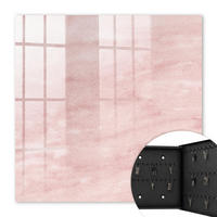 SCHLÜSSELBOX Schwarz 30x30 cm- Türöffnung nach rechts - Rosa Webmuster - Pink, Metall (30/30/5cm) - TULUP