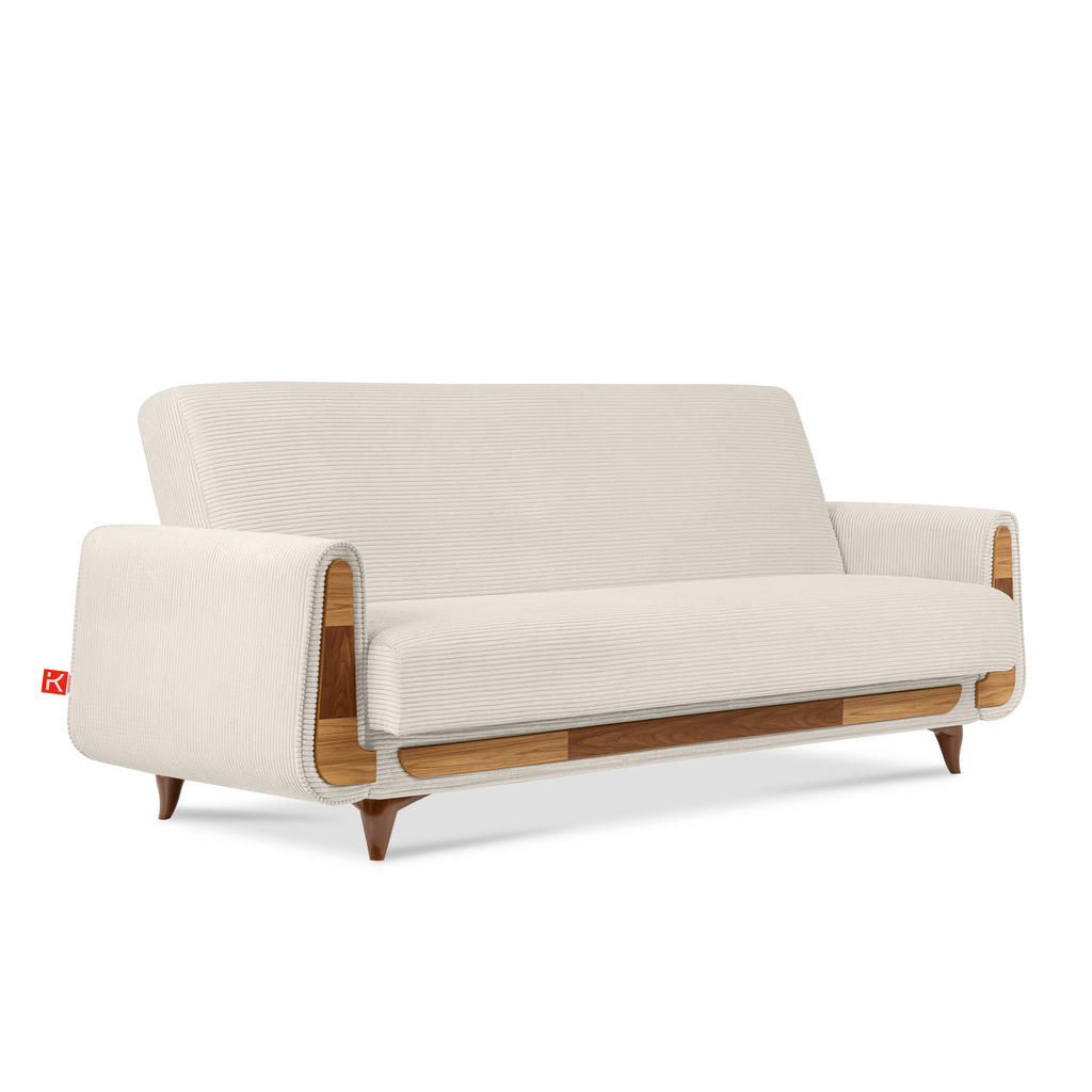 Thumbnail - Konsimo® 3-Sitzer-Schlafsofa, Creme, Holz, Holzwerkstoff, Textil, 230x98x98 cm, Wohnzimmer, Sofas & Couches, Schlafsofas