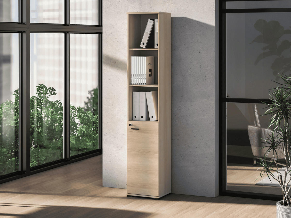 AKTENREGAL – 39 cm – Odelis – Schwarz - Schwarz, Holzwerkstoff (39/203/34cm) - hi-markt