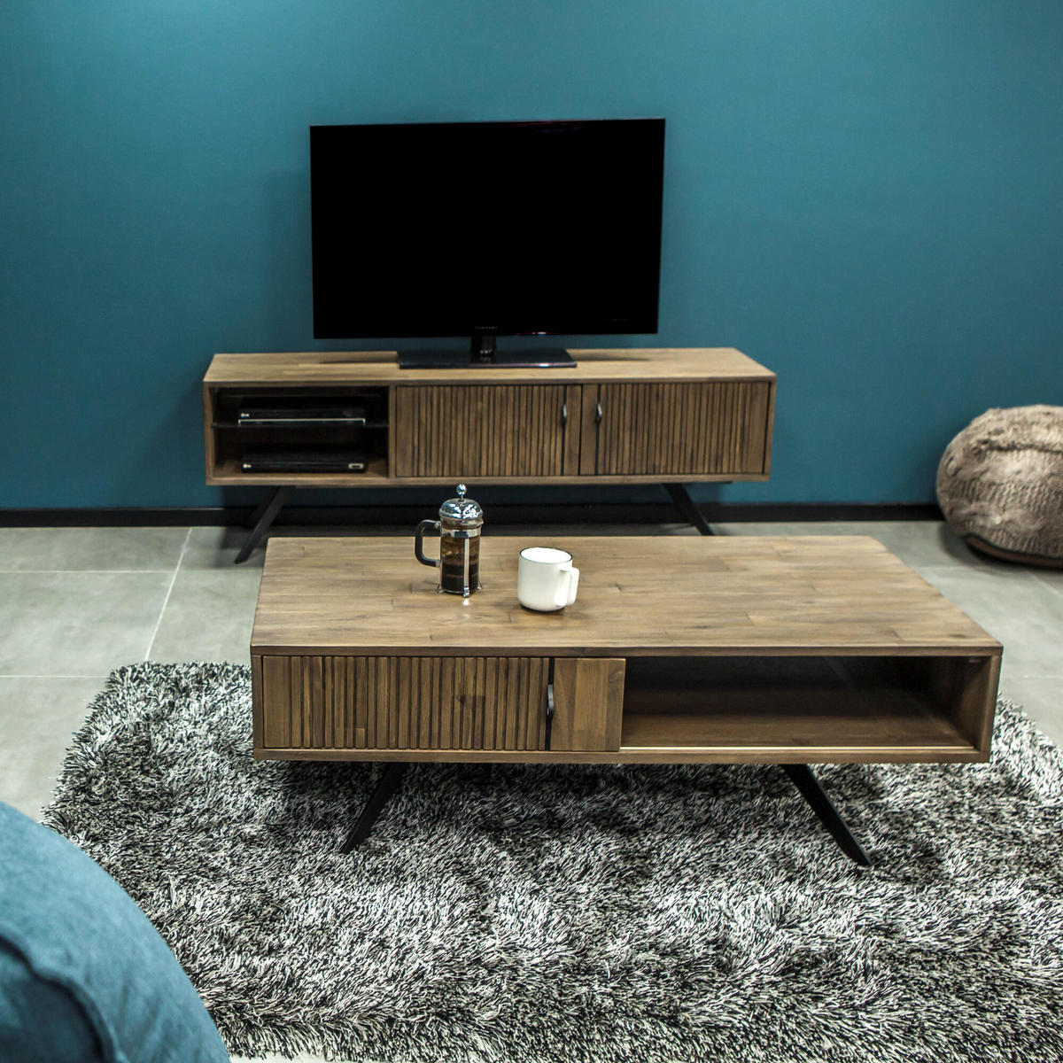 TV-LOWBOARD MASSA Braun 160x45x55 cm - Braun, Holz (160/55/45cm) - FURNLUX