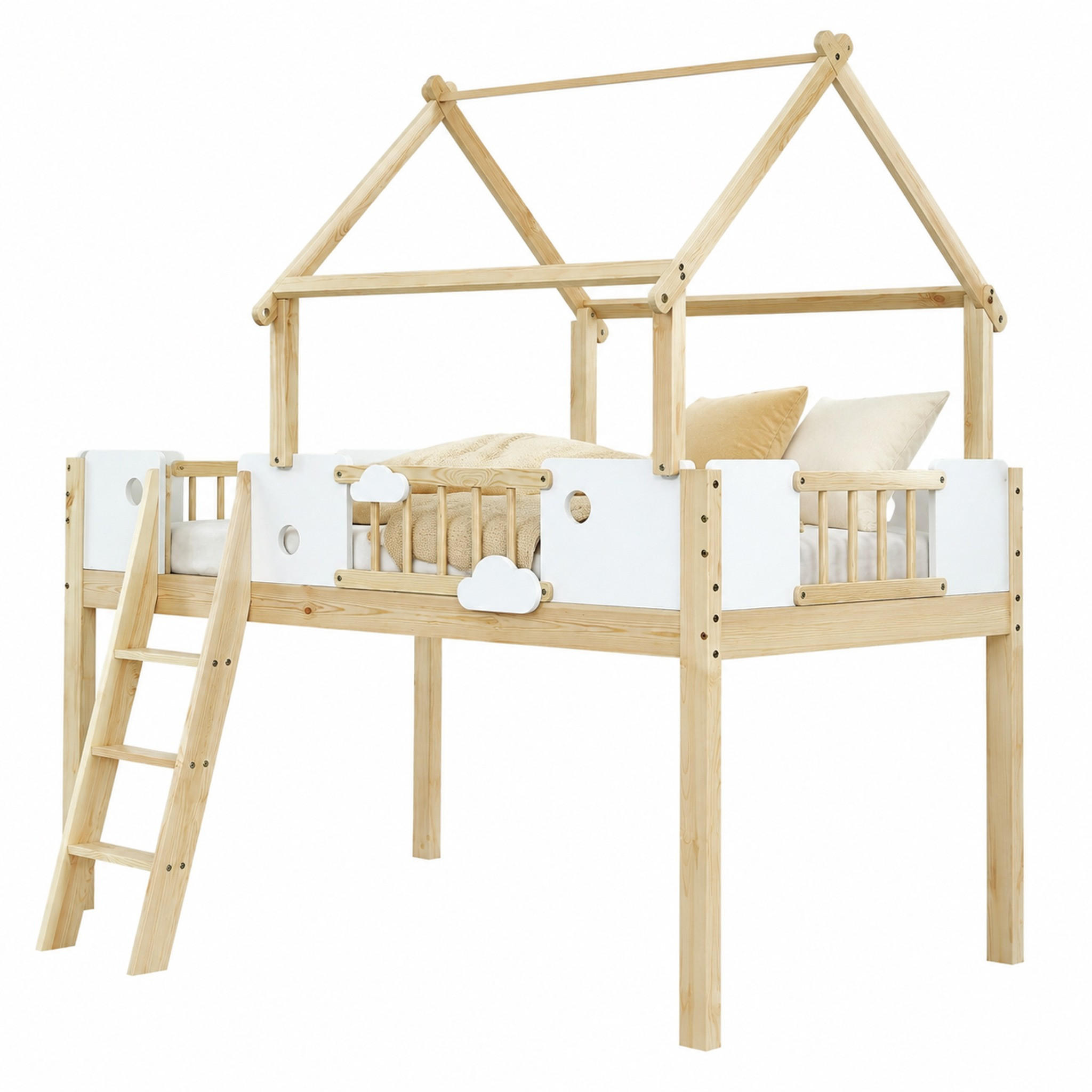 Meubliv Hochbett Weiß 90x200 cm