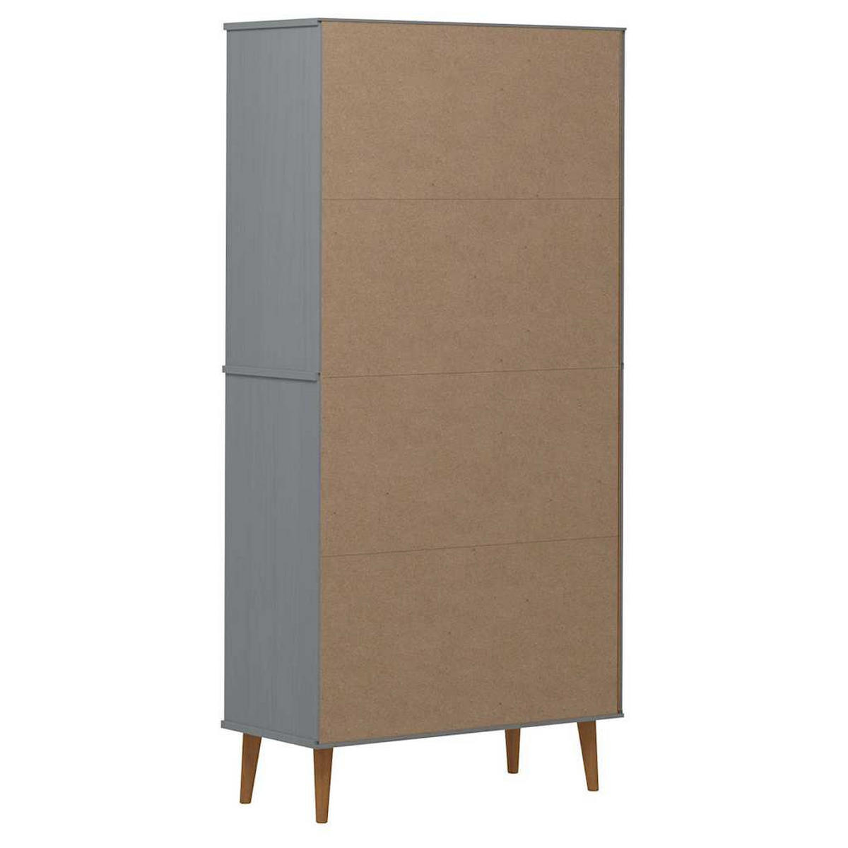 BÜCHERREGAL Molde Grau 85/35/170,5 Cm Massivholz Kiefer - Grau, Holz (35/170.5/85cm) - vidaXL