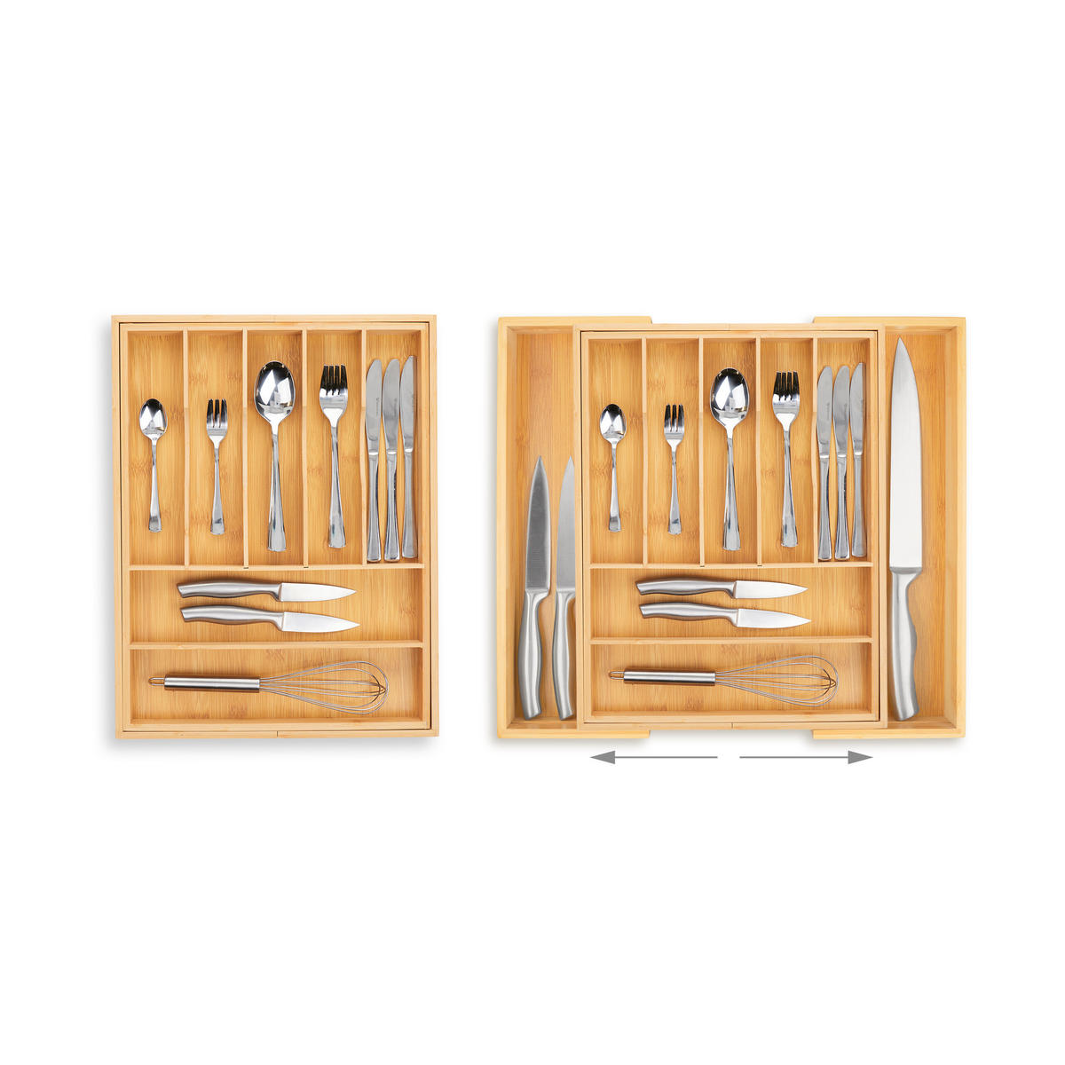 BESTECKKASTEN - Hellbraun, Holz/Holzwerkstoff (50.5/5/44.5cm) - Relaxdays