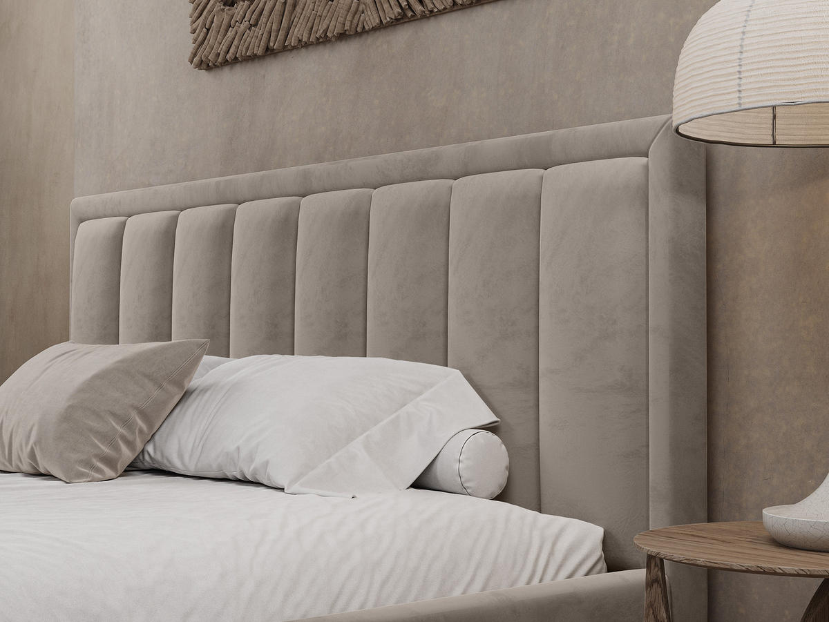 POLSTERBETT Sitia 180x200 cm, Taupe - Taupe, Textil (180/200cm) - Fedve