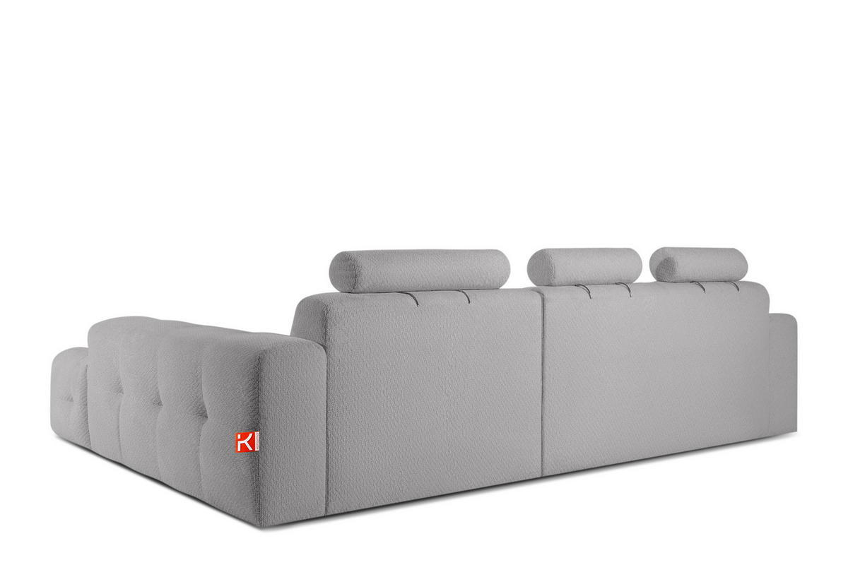 POLSTERMÖBELSET ALIGRA, 2-tlg, Hellgrau - Hellgrau, Holz/Holzwerkstoff (290/90/191cm) - KONSIMO®