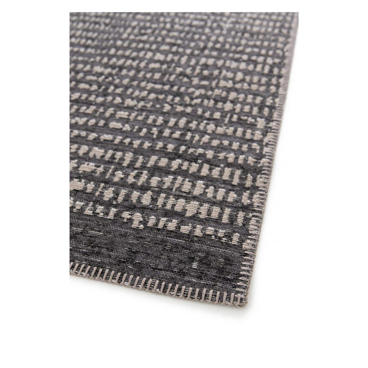 TEPPICH Tulla carbonfarben 80 x 150 x 1 cm - Schwarz, Textil (80/150cm) - Vivaraise