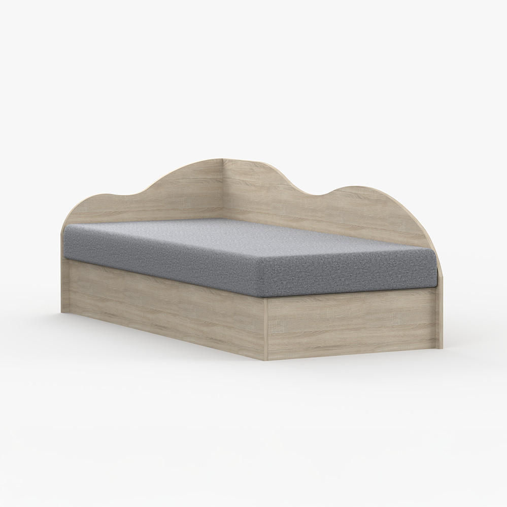 imoebel24 Bett Sonoma Eiche, Grau 80x200 cm