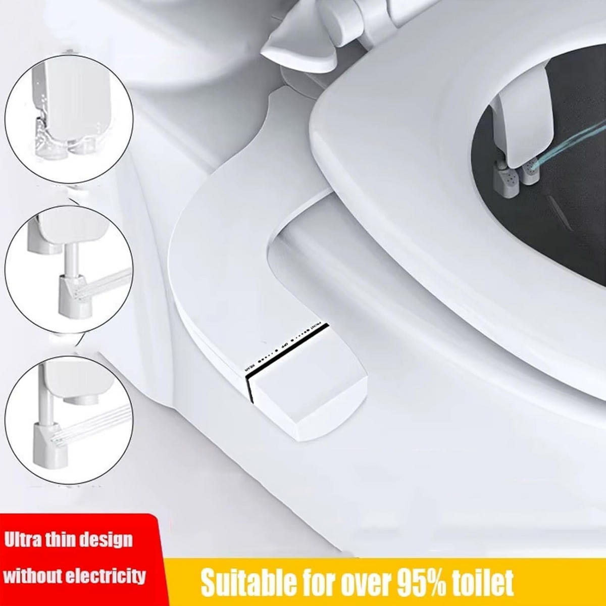 WC-BIDET-AUFSATZ, weiß,45/19.5/9CM - Weiß, Kunststoff (19.5/9/45cm)