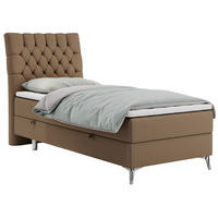 BOXBETT MILEN 90/200 Braun Kunstleder - H4 - Links Seite - Braun, Holz/Textil (90/200cm) - MKS